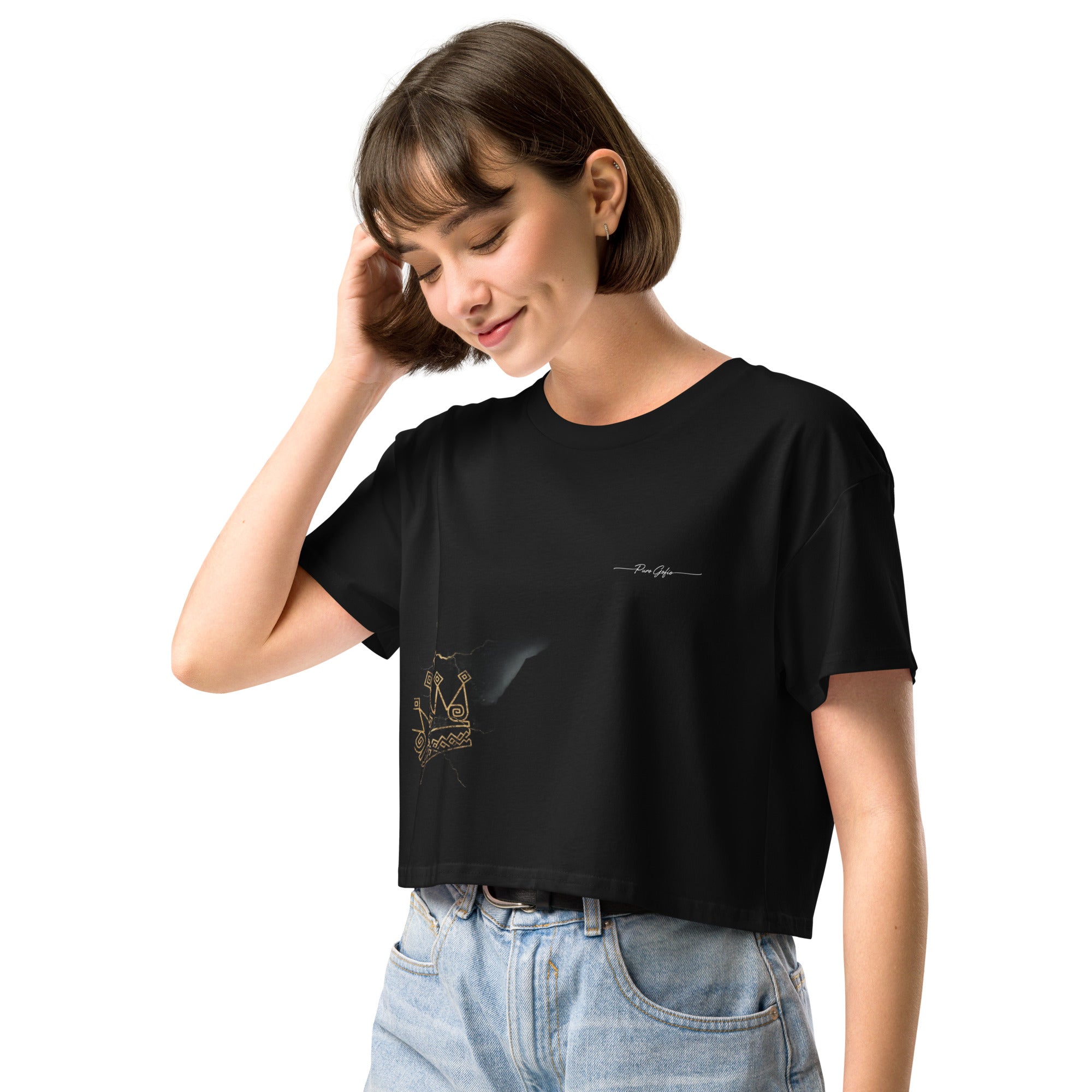 Camiseta Dacil, estilo crop para la verdadera mujer Canarias - línea Raíces - Puro Gofio Shop