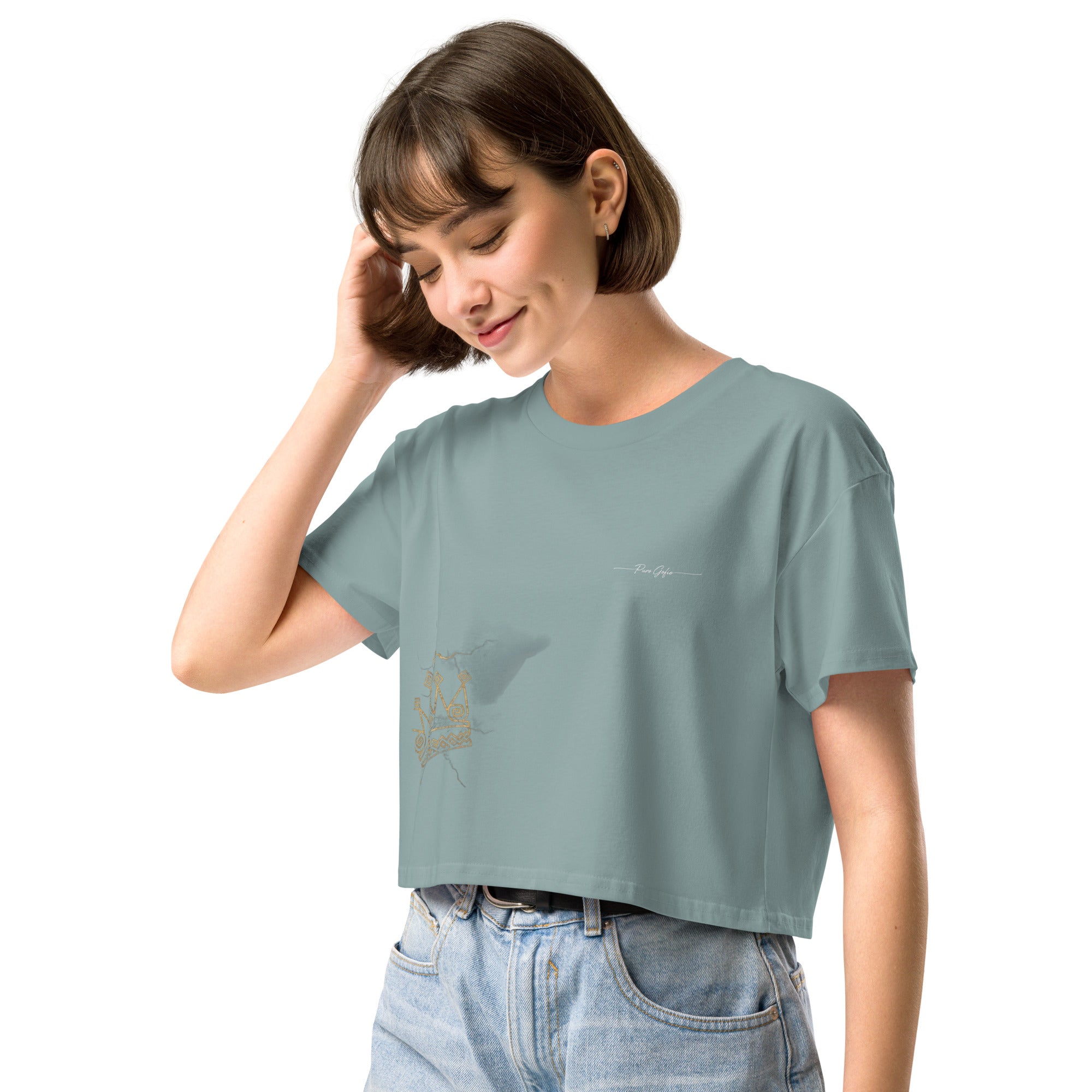 Camiseta Dacil, estilo crop para la verdadera mujer Canarias - línea Raíces - Puro Gofio Shop