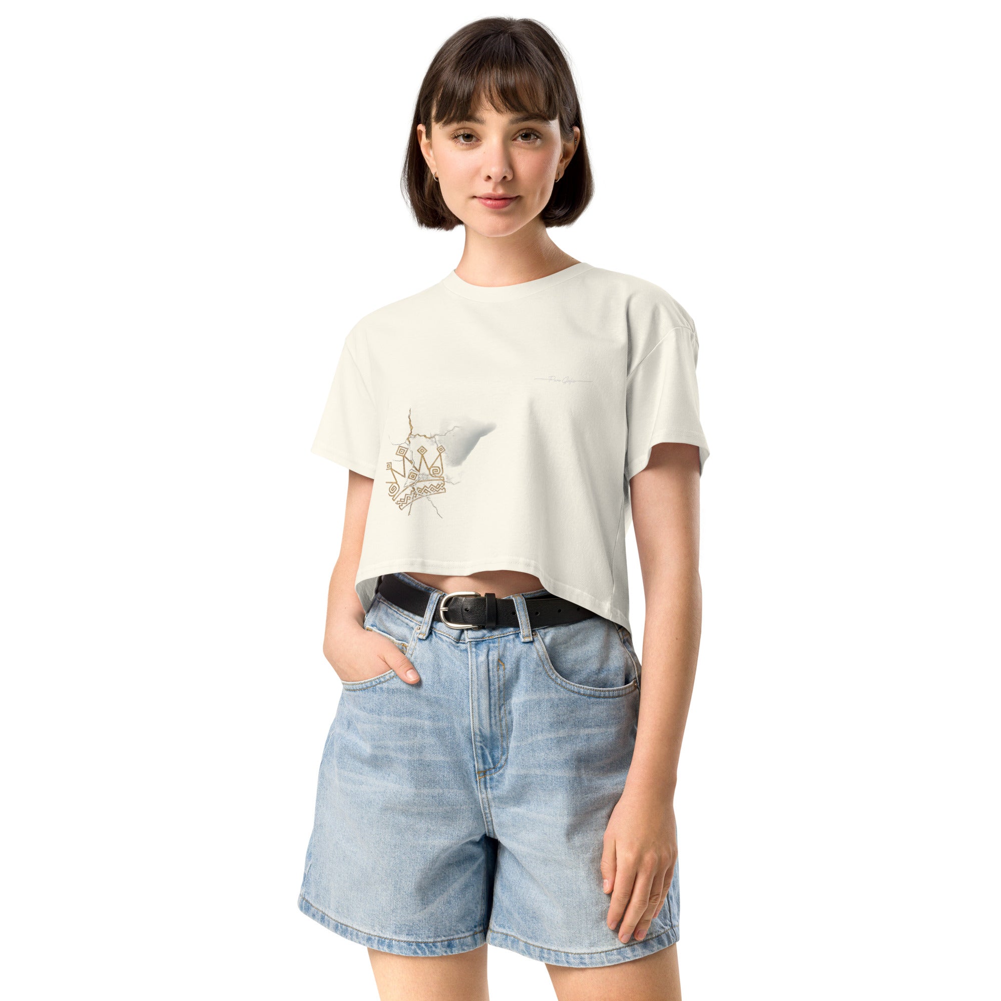 Camiseta Dacil, estilo crop para la verdadera mujer Canarias - línea Raíces - Puro Gofio Shop
