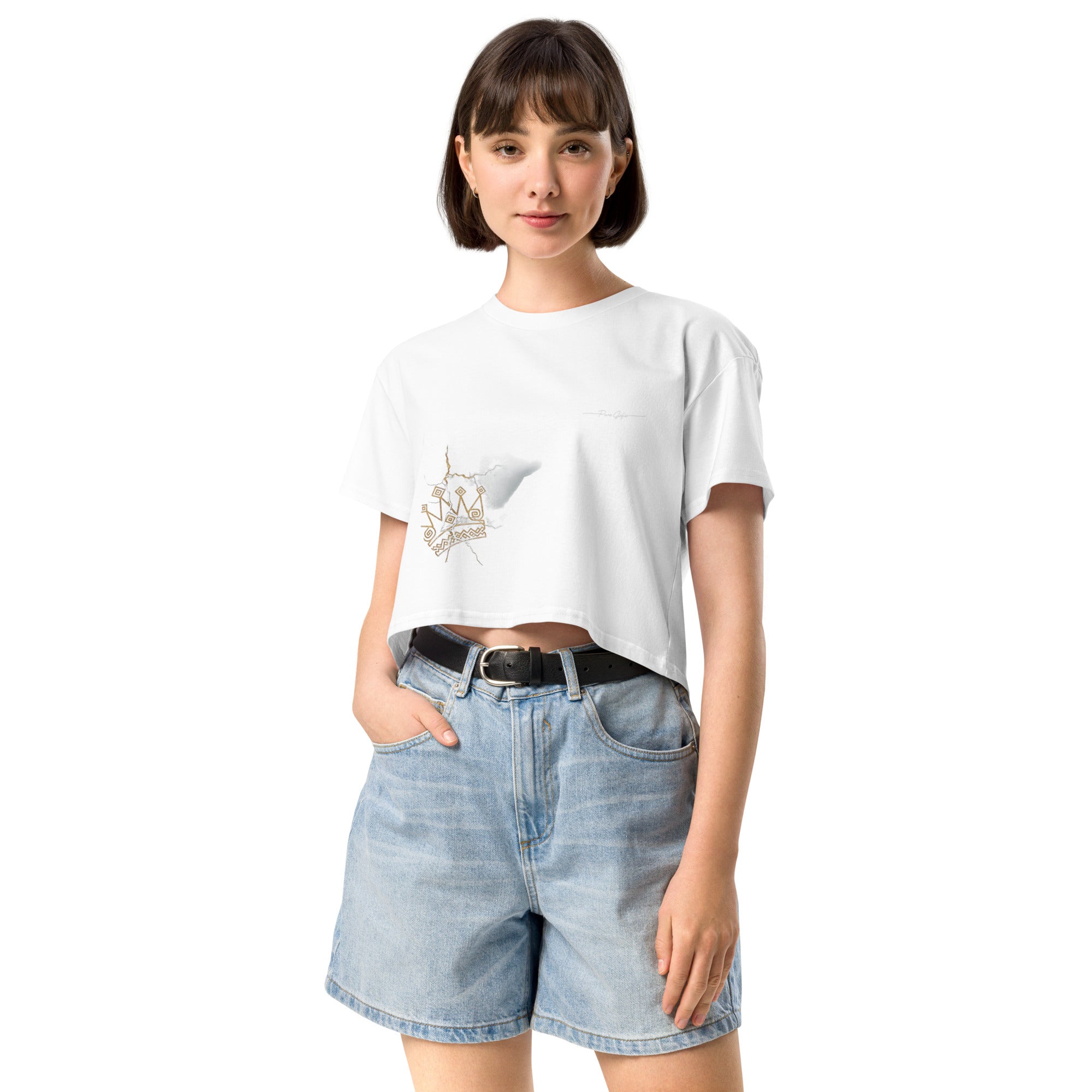 Camiseta Dacil, estilo crop para la verdadera mujer Canarias - línea Raíces - Puro Gofio Shop